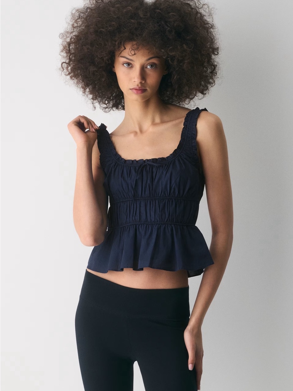 NWT Aritzia Sunday Best Helina Poplin Top in Admiral Size M
